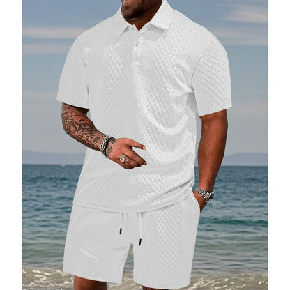 💎 VENTE FLASH -50% sur l'Ensemble 2 Pièces pour Homme ! 💎 Chemise à Motif Losange & Short à Cordon pour un Style Frais et Élégant✨