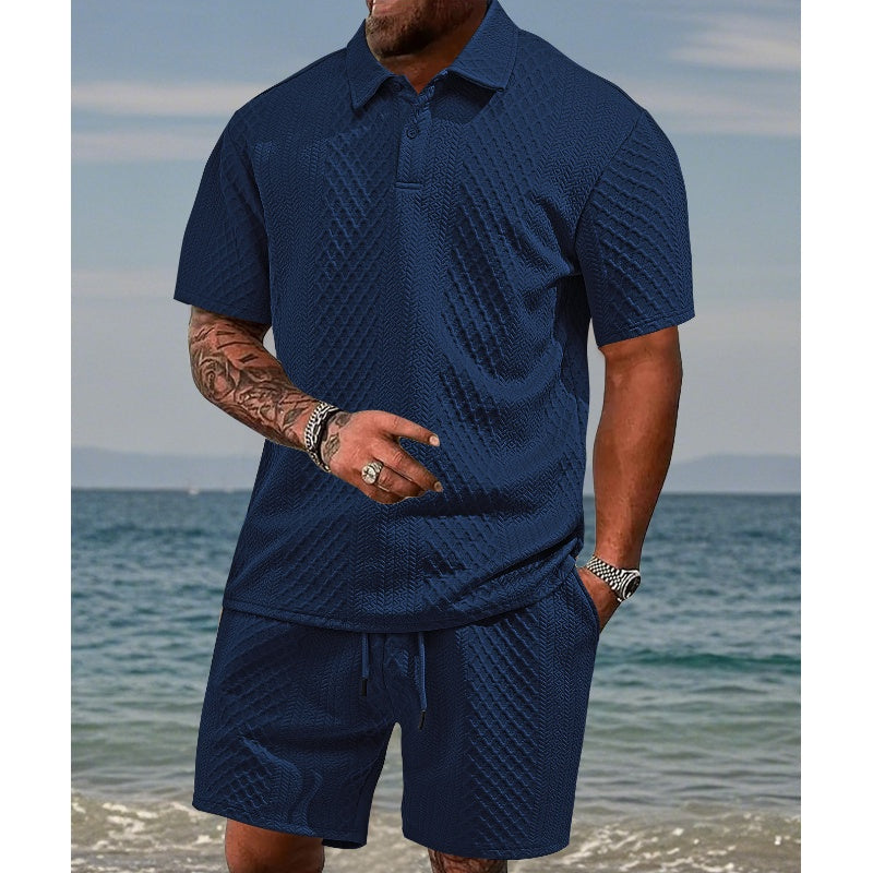 💎 VENTE FLASH -50% sur l'Ensemble 2 Pièces pour Homme ! 💎 Chemise à Motif Losange & Short à Cordon pour un Style Frais et Élégant✨