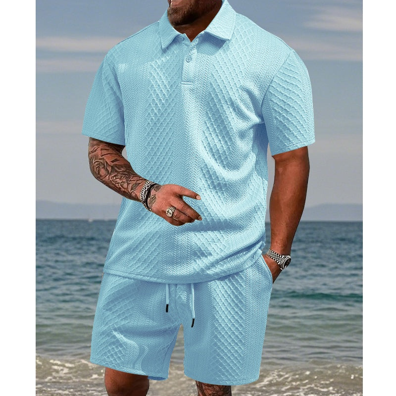 💎 VENTE FLASH -50% sur l'Ensemble 2 Pièces pour Homme ! 💎 Chemise à Motif Losange & Short à Cordon pour un Style Frais et Élégant✨
