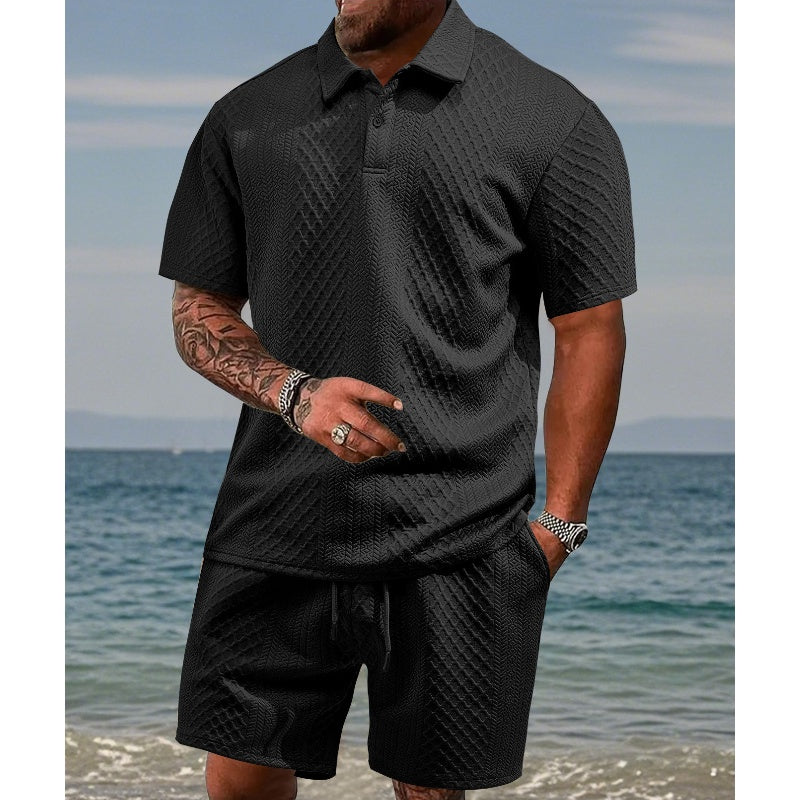 💎 VENTE FLASH -50% sur l'Ensemble 2 Pièces pour Homme ! 💎 Chemise à Motif Losange & Short à Cordon pour un Style Frais et Élégant✨