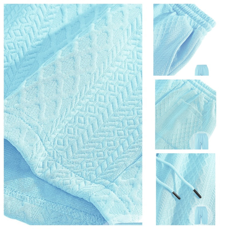 💎 VENTE FLASH -50% sur l'Ensemble 2 Pièces pour Homme ! 💎 Chemise à Motif Losange & Short à Cordon pour un Style Frais et Élégant✨