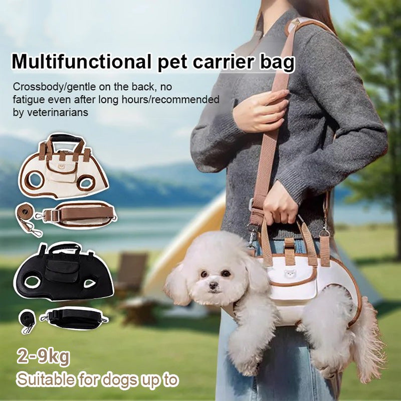 🐶Heißer Verkauf🎒 Tragbare, atmungsaktive 2-in-1-Haustiertragetasche – Tragetuch + Rucksack | Überall und jederzeit!