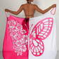 Cache-maillot de bain imprimé papillon pour femme