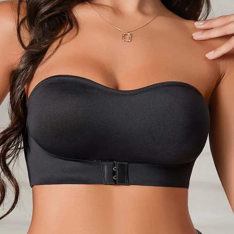 Soutien-gorge push-up sans bretelles et sans armatures à fermeture avant pour femme