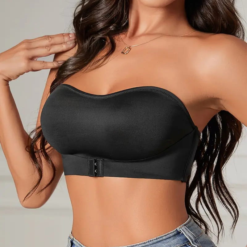 Soutien-gorge push-up sans bretelles et sans armatures à fermeture avant pour femme