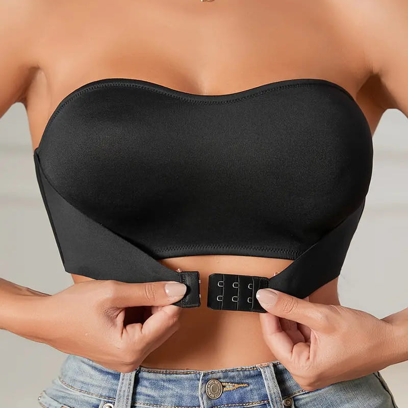 Soutien-gorge push-up sans bretelles et sans armatures à fermeture avant pour femme