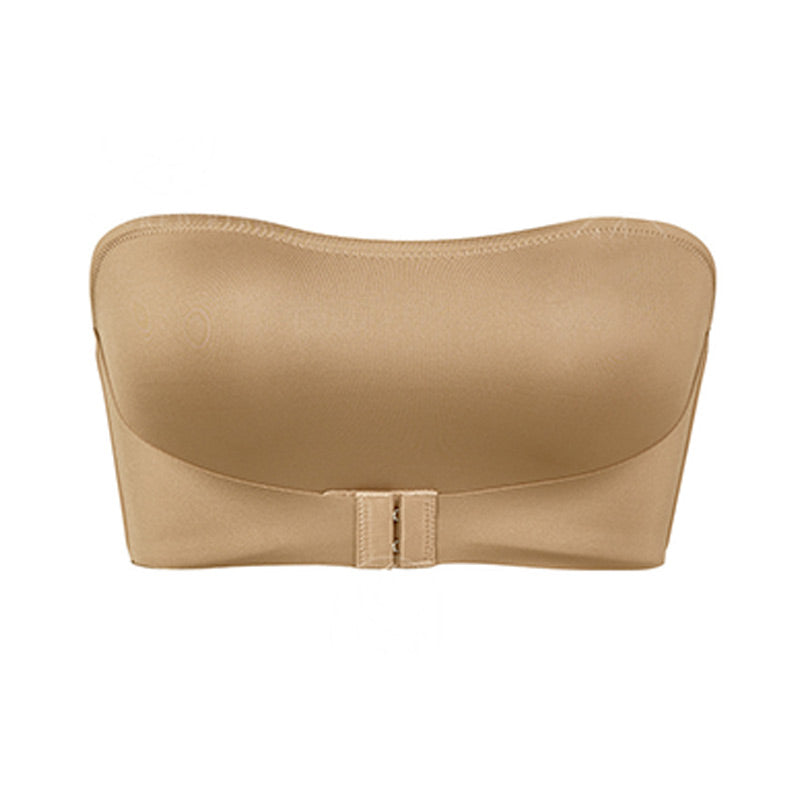 Soutien-gorge push-up sans bretelles et sans armatures à fermeture avant pour femme