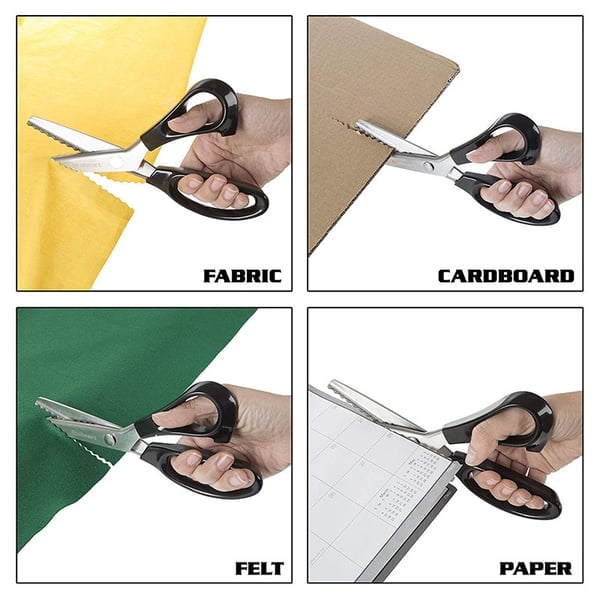 ✂️🧵 Ciseaux à bord zig-zag en acier inoxydable – Poignée ergonomique, anti-effilochage, coupez tissu, papier et cuir avec une finition propre, le couteau suisse des loisirs créatifs 🌸🎨