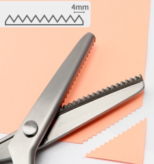 ✂️🧵 Ciseaux à bord zig-zag en acier inoxydable – Poignée ergonomique, anti-effilochage, coupez tissu, papier et cuir avec une finition propre, le couteau suisse des loisirs créatifs 🌸🎨