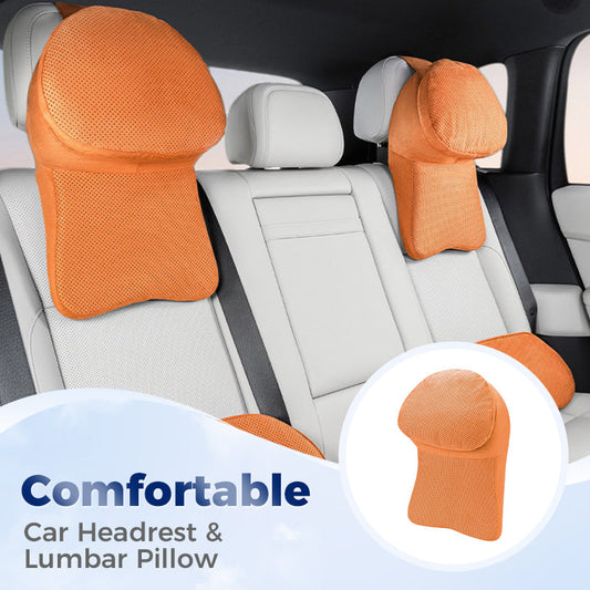 Appui-tête et coussin lombaire confortables pour la voiture