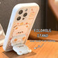 Coque de Téléphone Ours Mignon avec Support Pliable et Miroir pour Série iPhone