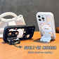 Coque de Téléphone Ours Mignon avec Support Pliable et Miroir pour Série iPhone