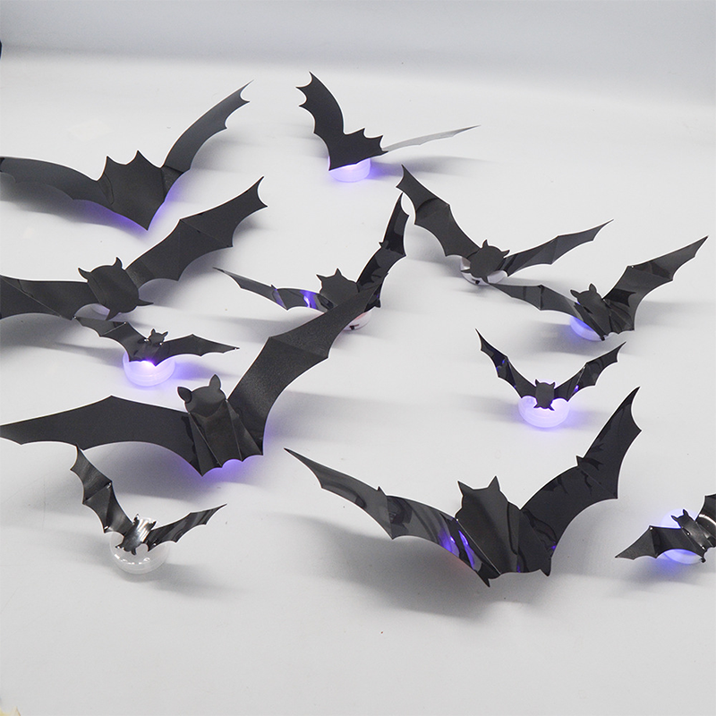🦇50 % DE RÉDUCTION POUR UNE DURÉE LIMITÉE ! ⏰Décoration murale LED chauve-souris 3D pour Halloween 🦇