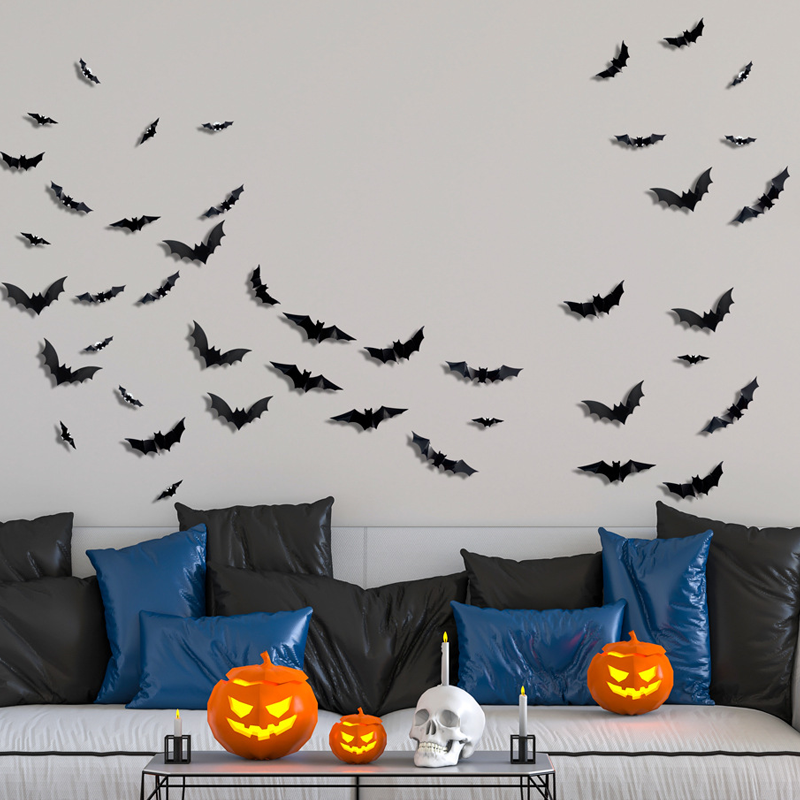 🦇50 % DE RÉDUCTION POUR UNE DURÉE LIMITÉE ! ⏰Décoration murale LED chauve-souris 3D pour Halloween 🦇