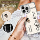 Coque de Téléphone Adorable avec Poupée 3D Café et Lanière
