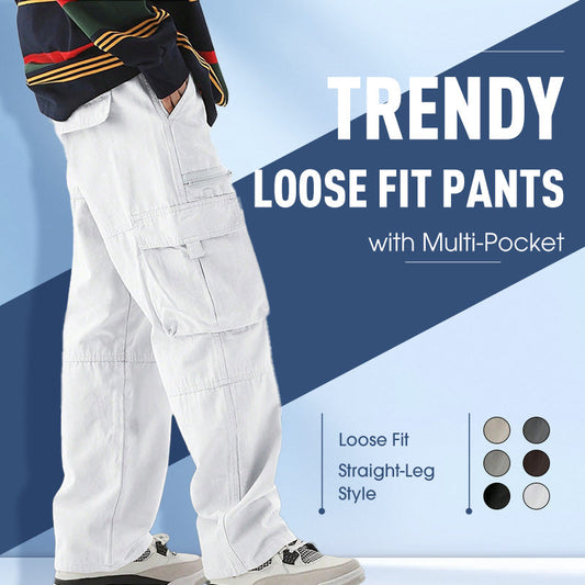 Pantalon tendance à coupe ample avec multi-poches pour homme