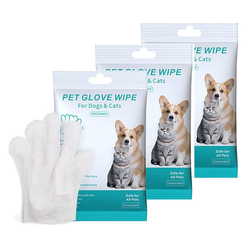 🔥Dernier jour de soldes 49% OFF🔥Gants shampooing sans rinçage pour chiens – Lingettes hypoallergéniques pour le bain des animaux, 6 packs