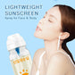 Spray solaire léger pour le visage et le corps