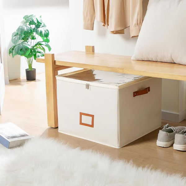 👟 50% DE RÉDUCTION ! 🧺 Boîte de Rangement en Tissu pour Chaussures – Pliable & Respirante – 16 Compartiments & Couvercle Transparent pour Placard 🏠
