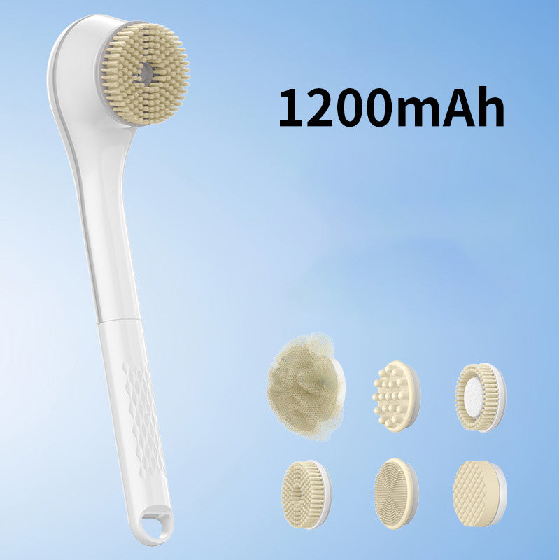 🚿 50% DE RÉDUCTION ! 🪥 Brosse de Bain Exfoliante Électrique à Long Manche – ABS – IPX7 & 1200 mAh & Double Poignée for Douche Relaxante