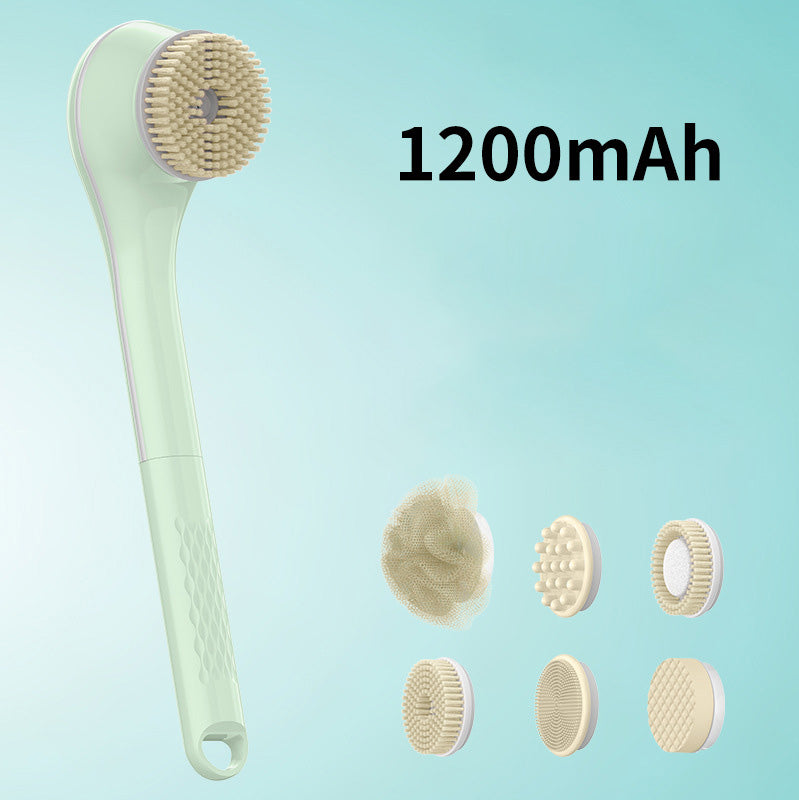 🚿 50% DE RÉDUCTION ! 🪥 Brosse de Bain Exfoliante Électrique à Long Manche – ABS – IPX7 & 1200 mAh & Double Poignée for Douche Relaxante