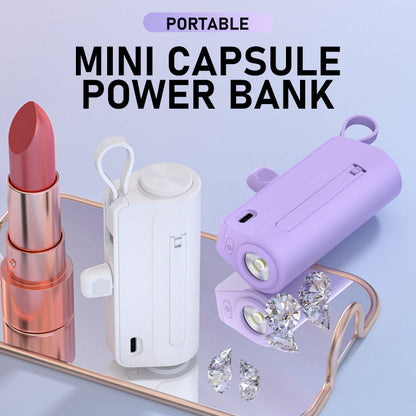 Mini batterie externe portable en forme de capsule