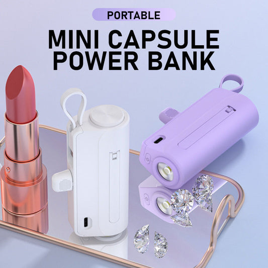 Mini batterie externe portable en forme de capsule