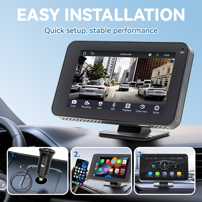 Lecteur Multimédia pour Voiture 4,7" – Écran Tactile HD, Bluetooth 5.0 & Caméra de Recul USB 🚗🎧