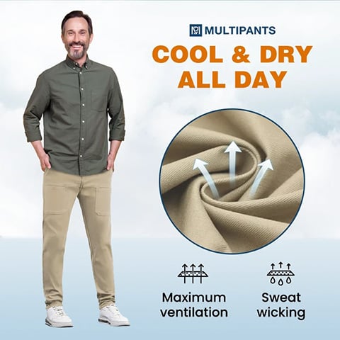 👖50 % DE RÉDUCTION🛠️MultiPants – Pantalon cargo durable avec de multiples poches et une grande élasticité