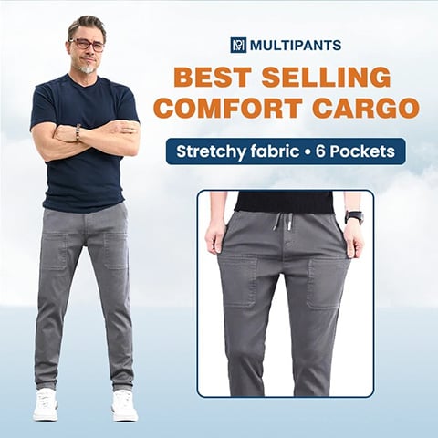 👖50 % DE RÉDUCTION🛠️MultiPants – Pantalon cargo durable avec de multiples poches et une grande élasticité