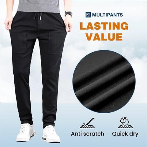 👖50 % DE RÉDUCTION🛠️MultiPants – Pantalon cargo durable avec de multiples poches et une grande élasticité