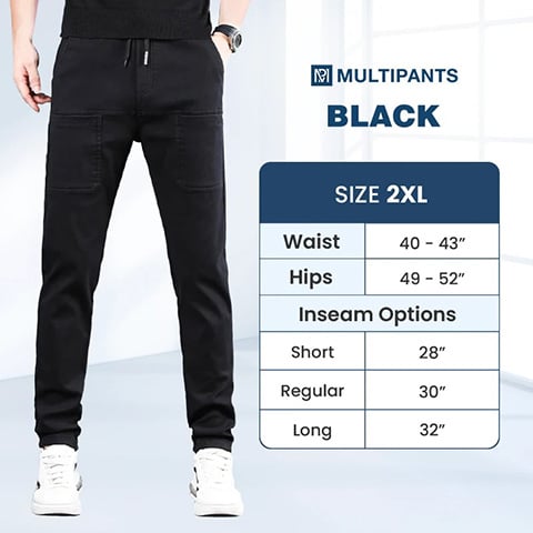 👖50 % DE RÉDUCTION🛠️MultiPants – Pantalon cargo durable avec de multiples poches et une grande élasticité