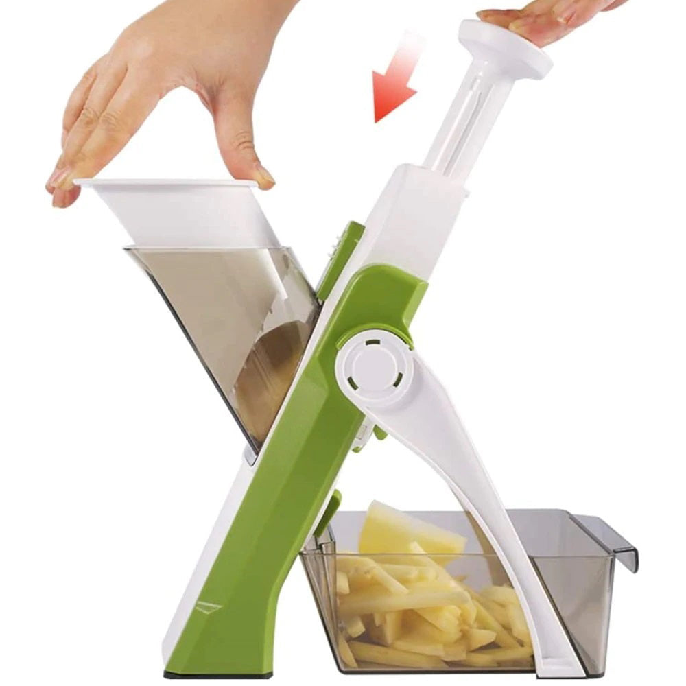 🥔 50% DE RÉDUCTION! 🔪 Mandoline de Cuisine Sécurisée – Tranches Multiples, Protection Doigts & Facile à Nettoyer 🥒