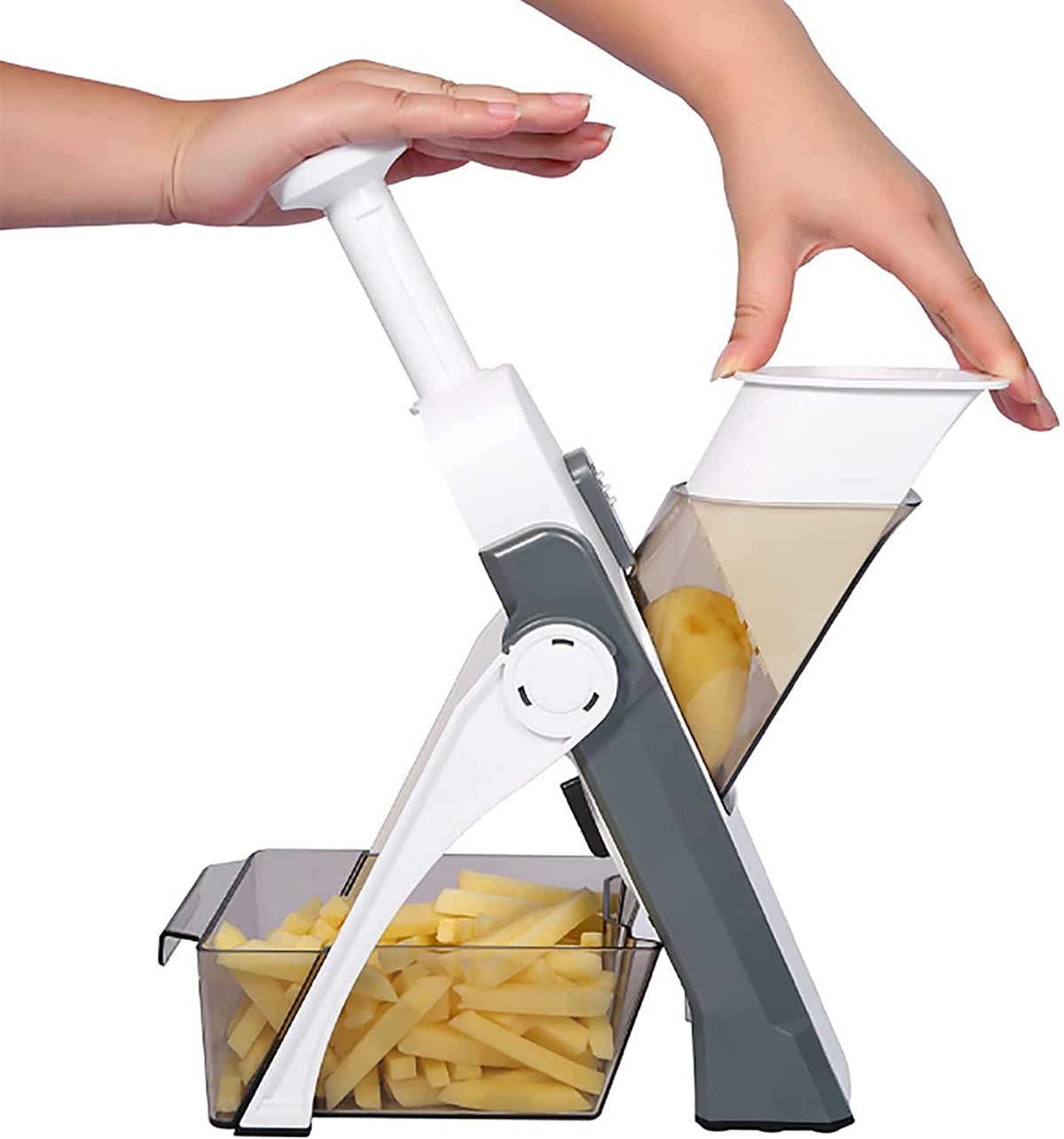 🥔 50% DE RÉDUCTION! 🔪 Mandoline de Cuisine Sécurisée – Tranches Multiples, Protection Doigts & Facile à Nettoyer 🥒