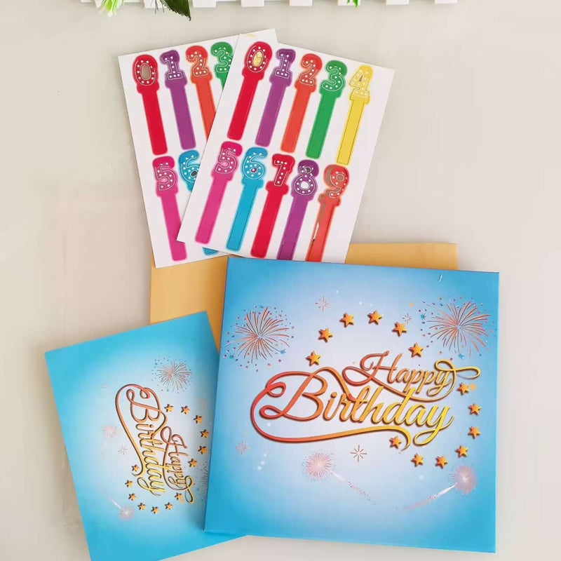 Cartes d’Anniversaire avec Feux d’Artifice, Gâteau Pop-Up et Musique à Souffler