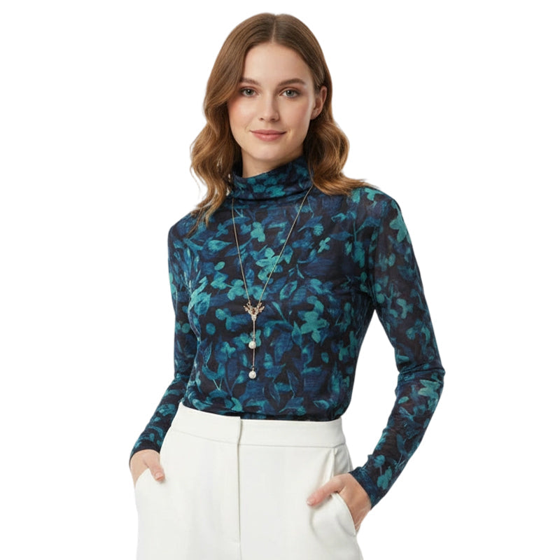 Haut élégant en maille fleurie pour femme