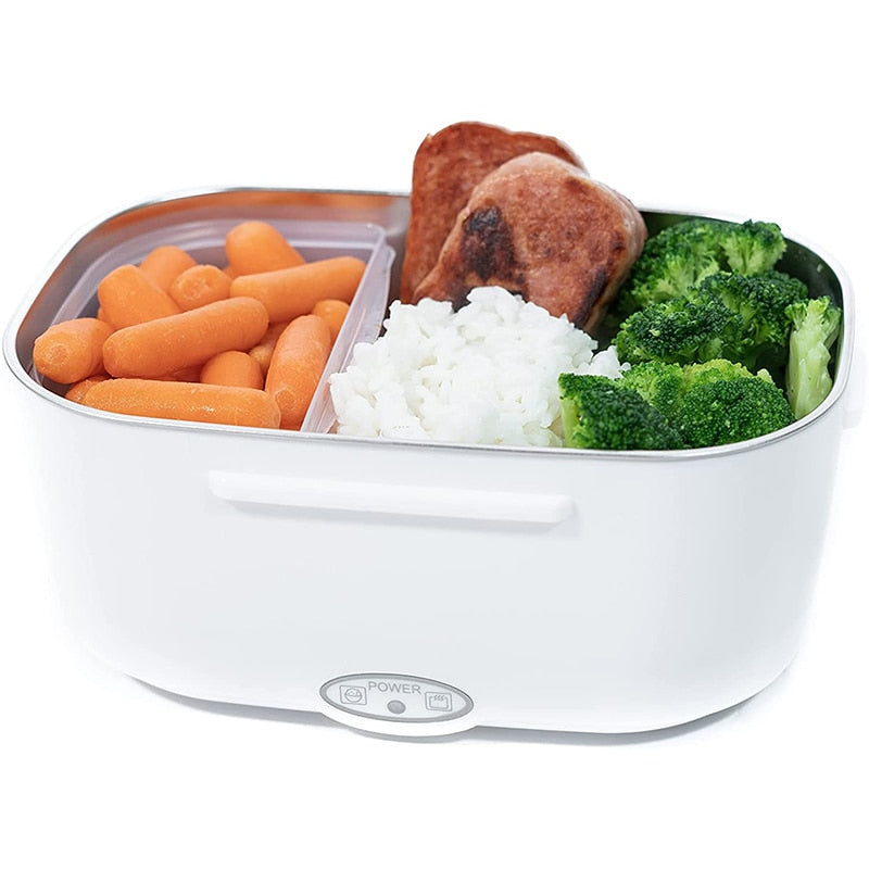 🍱 50% DE RÉDUCTION ! ⚡ Ensemble Boîte à Lunch 2-en-1 – Acier Inoxydable & Plastique – 60W Double Tension & 1,5L for Repas Chauds