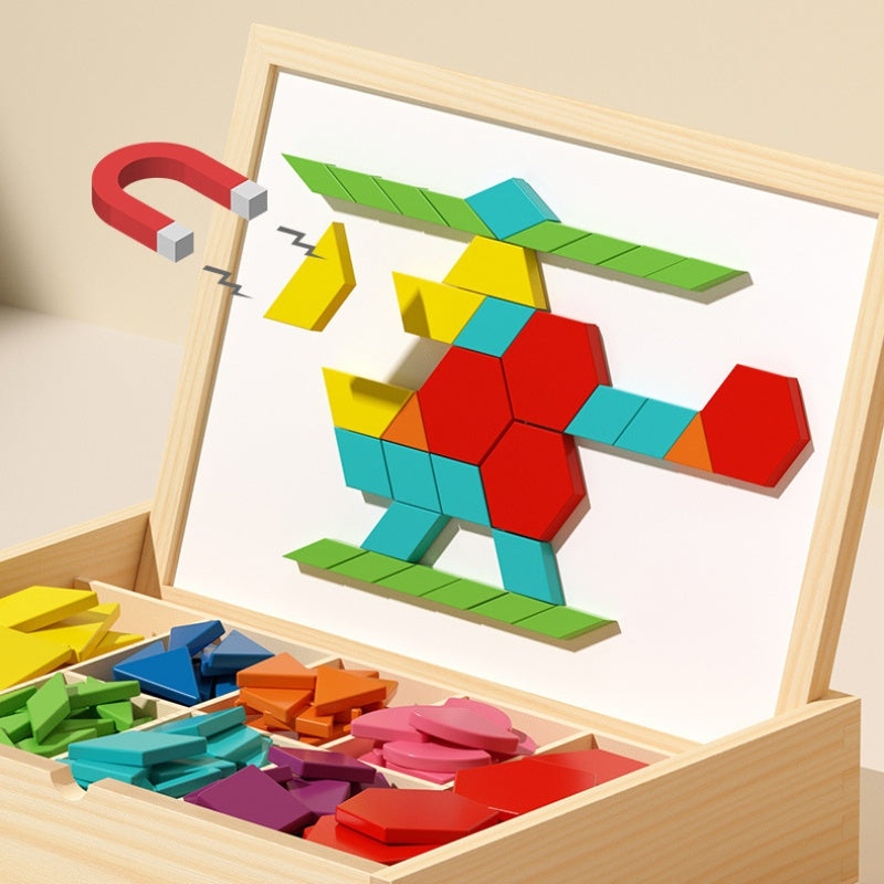 🧩50% DE RÉDUCTION! ✨ PUZZLE MAGNÉTIQUE BOIS - 120 Pièces aux Couleurs Vives, Jeu Éducatif pour Développer la Créativité des Enfants 🎨👧