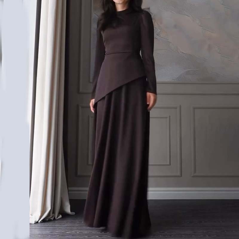 Ensemble deux pièces élégant asymétrique pour femme