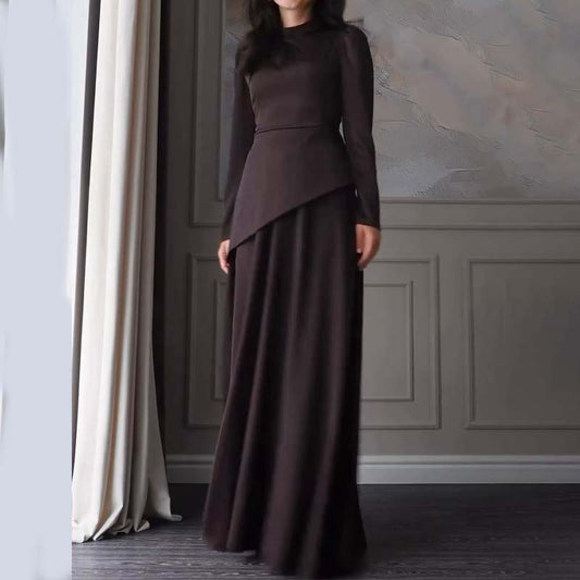 Ensemble deux pièces élégant asymétrique pour femme