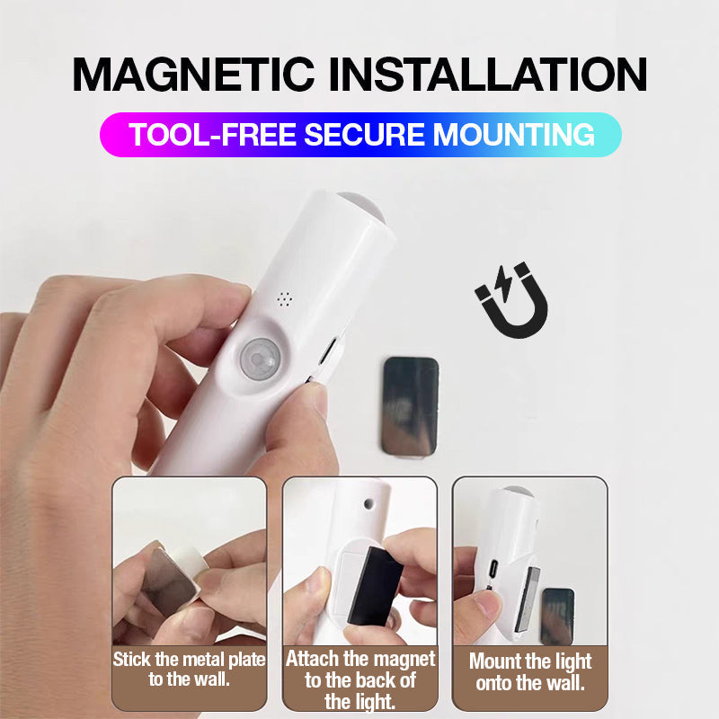 💡 50% DE RÉDUCTION! 🌈 Veilleuse RGB magnétique – Capteur de mouvement & ambiance ✨
