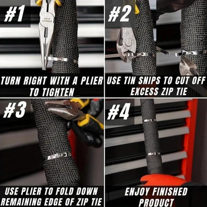 Attaches de câbles en acier inoxydable à verrouillage automatique pour usage intensif