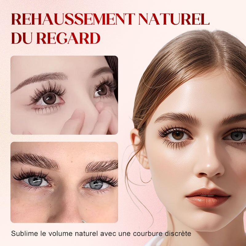 Ensemble de Faux-cils Naturels Fins Auto-adhésifs en Touffes