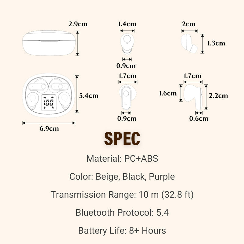 Deux paires d’écouteurs Bluetooth sans fil avec étui de charge LED