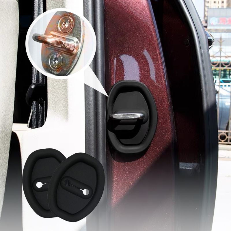 Housse en Silicone pour Serrure de Porte de Voiture - Tapis d'Amortissement Sonore