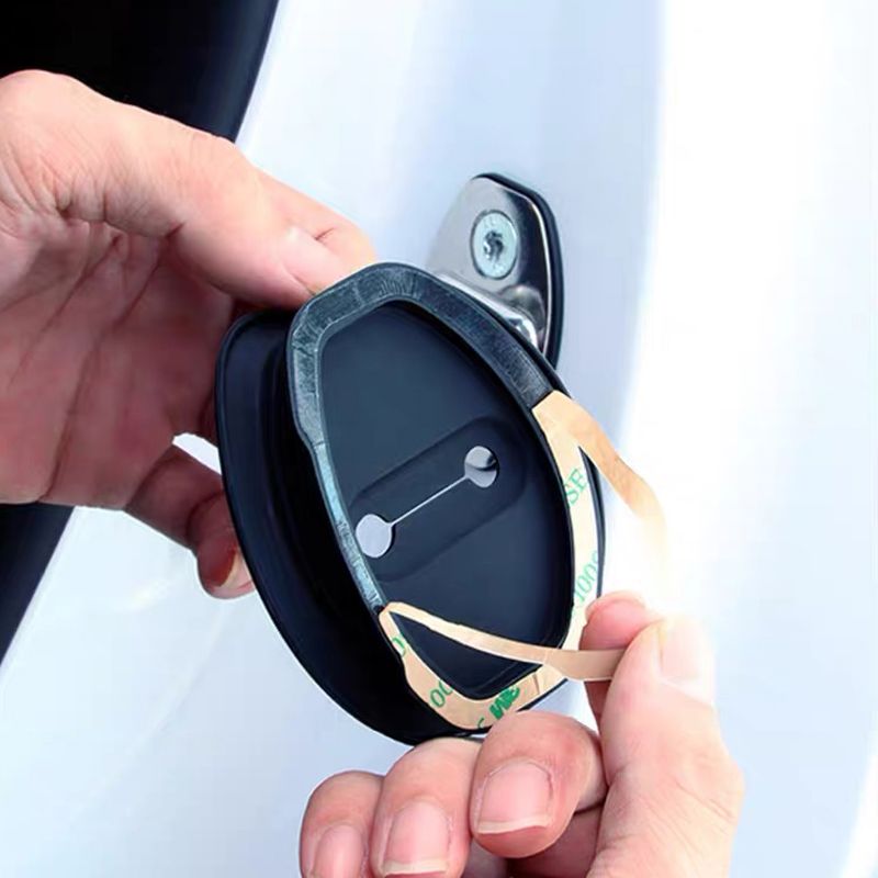 Housse en Silicone pour Serrure de Porte de Voiture - Tapis d'Amortissement Sonore