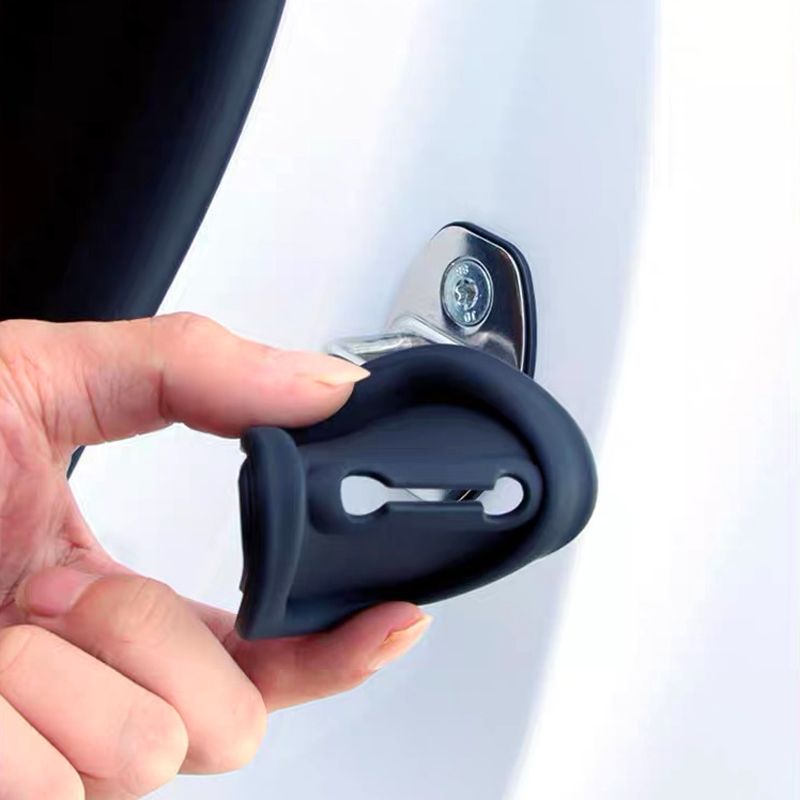 Housse en Silicone pour Serrure de Porte de Voiture - Tapis d'Amortissement Sonore
