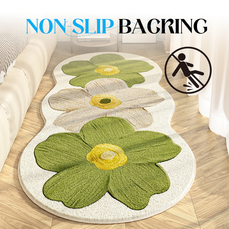 🌸Tapis Floral Irrégulier Ultra Doux !🧡Confort Luxueux & Look Ludique pour Chambre ou Salon ! 🛋️✨