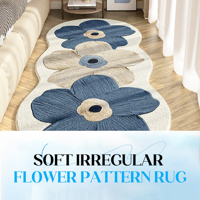 🌸Tapis Floral Irrégulier Ultra Doux !🧡Confort Luxueux & Look Ludique pour Chambre ou Salon ! 🛋️✨