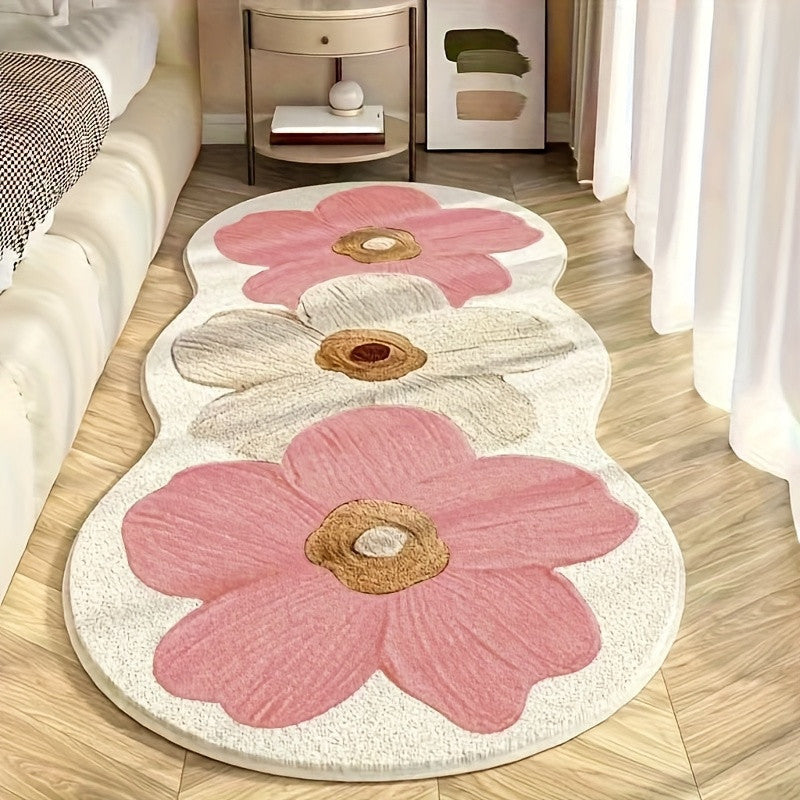 🌸Tapis Floral Irrégulier Ultra Doux !🧡Confort Luxueux & Look Ludique pour Chambre ou Salon ! 🛋️✨